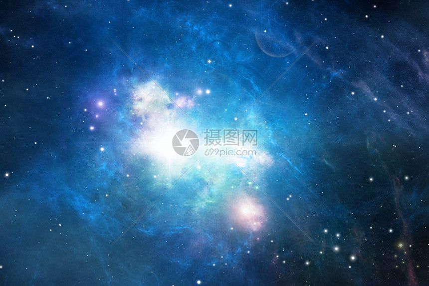 蓝色璀璨星空图片