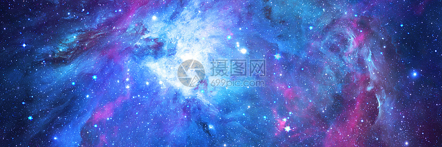 蓝紫色灿烂星空banner图片