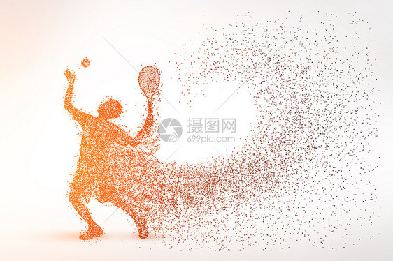 创意网球粒子剪影图片