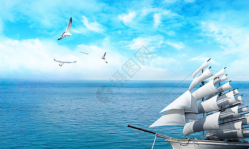 海面扬帆远航设计图片