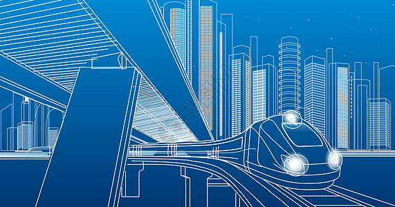 高架桥科技城市背景设计图片