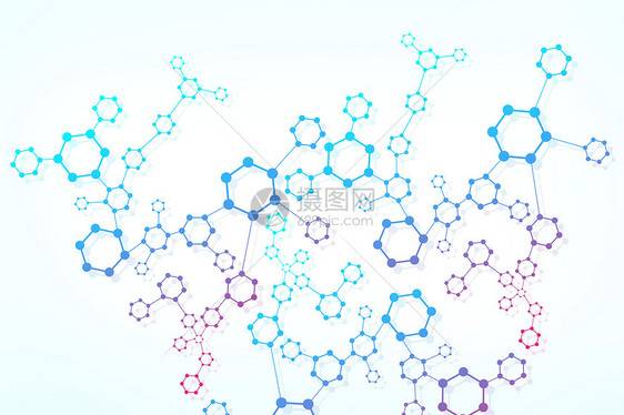 六边形分子结构背景图片