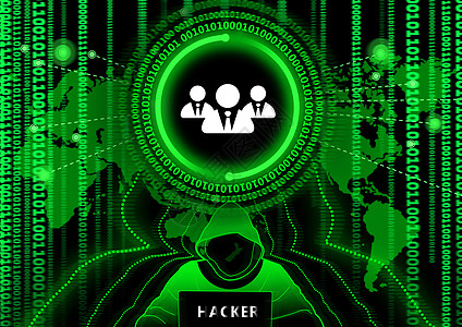 信息安全海报黑客技术团科技背景插画