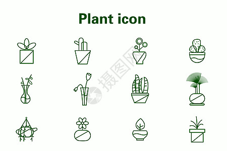 植物图标太阳花盆栽高清图片