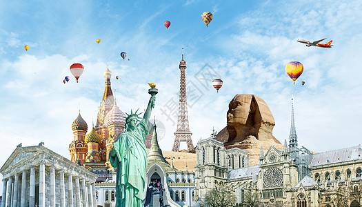 旅游欧洲创意旅行背景设计图片