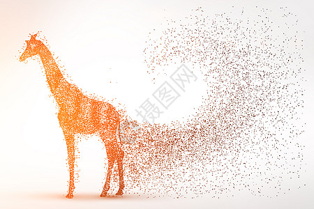 长颈鹿剪影粒子高清图片