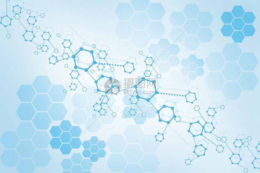 六边形分子结构背景图片
