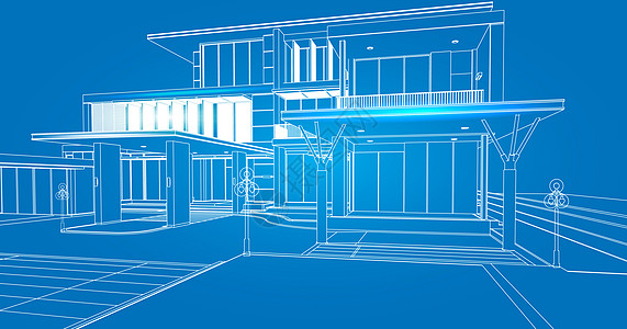 别墅线条建筑科技线条设计图片
