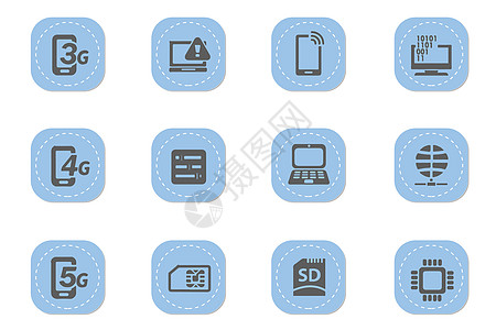 SD卡通信图标插画