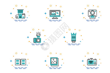 数码相机专用镜头转接环拍摄用品插画