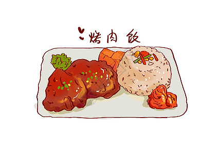 红烧肉手绘手绘美食插画