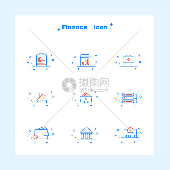 金融icon 色彩线icon图片