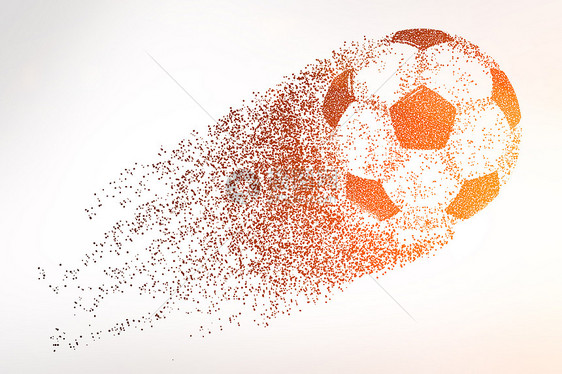 创意世界杯足球剪影粒子