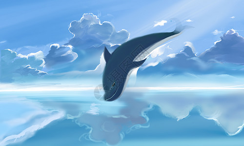 天空与鲸鱼图片