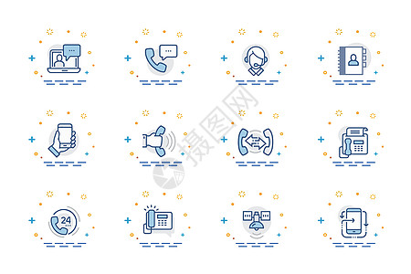 电话通信通信元素插画