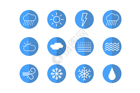 阴雨天气图标插画