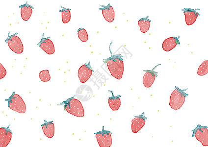 水彩草莓清新背景背景图片