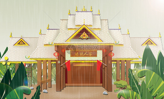 傣族建筑风光图片