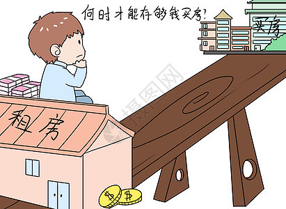 买房租房漫画图片