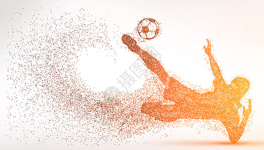 创意足球比赛剪影粒子图片