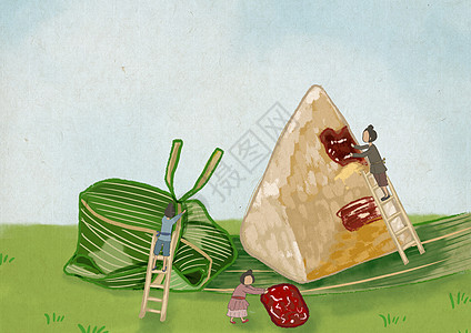 端午节吃粽子背景图片