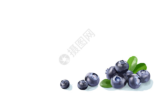 蓝莓夏日水果边框高清图片