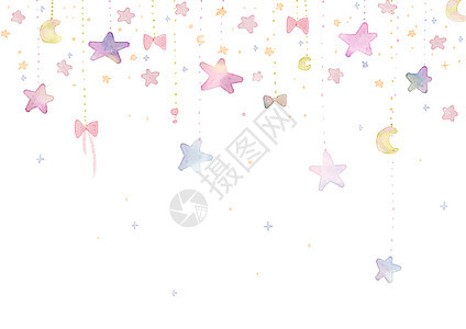 水彩星星背景素材图片