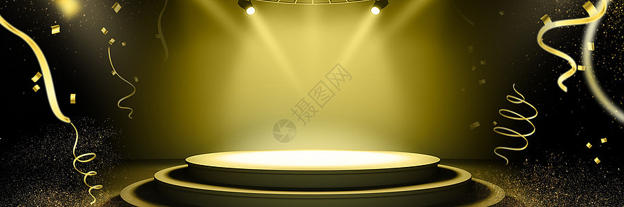 黑金舞台背景图片