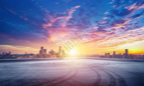 汽车公路海报背景图片