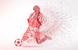 创意足球剪影运动员粒子图片