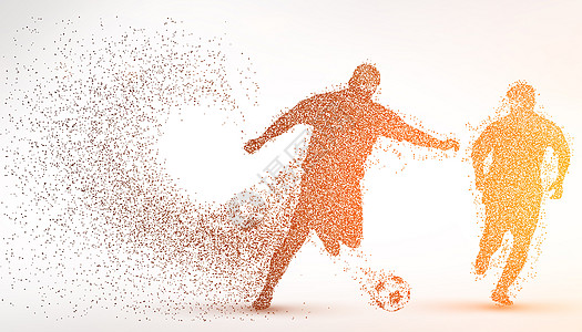 足球运动剪影创意足球比赛剪影粒子设计图片