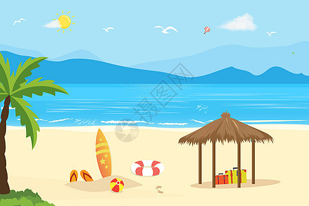夏日度假海滩背景图片