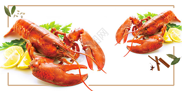 红色美味龙虾美食设计图片