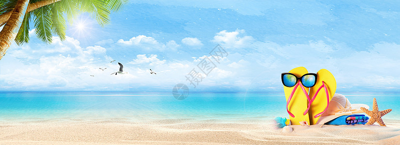 阳光海滩背景图片