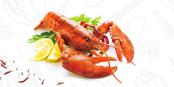 咖喱龙虾创意小龙虾背景设计图片