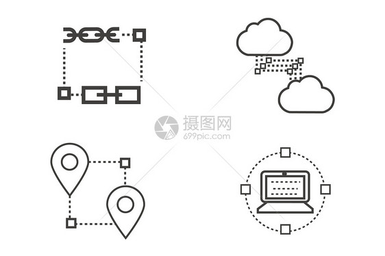 矢量区块链标志图片