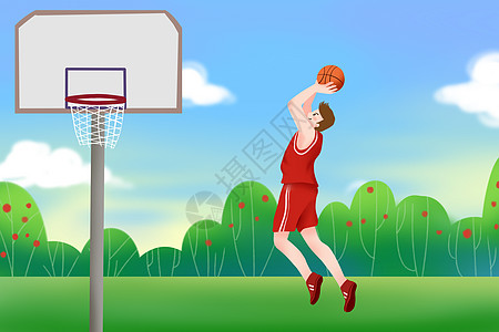 NBA科比打篮球插画