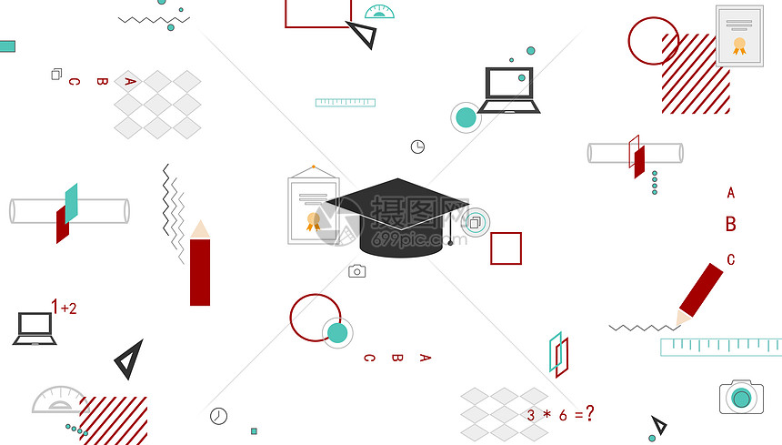青春毕业季几何创意背景图片
