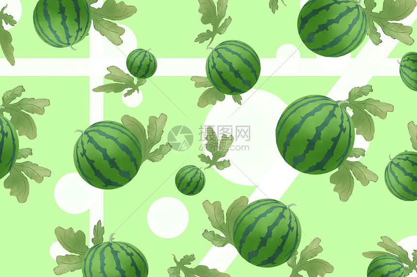夏季水果西瓜插画图片