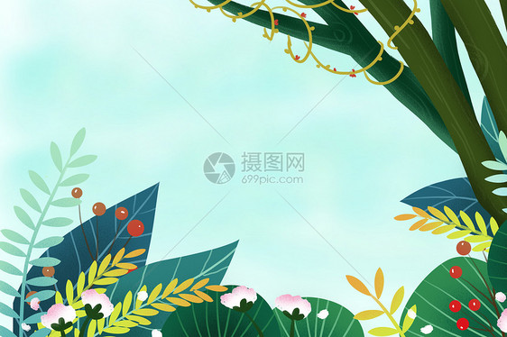 热带植物背景素材图片