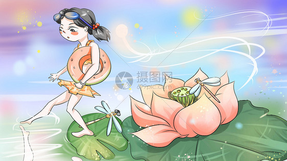 夏天的荷塘图片