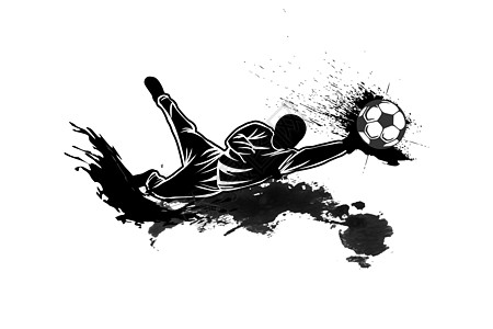 世界杯泼墨足球插画