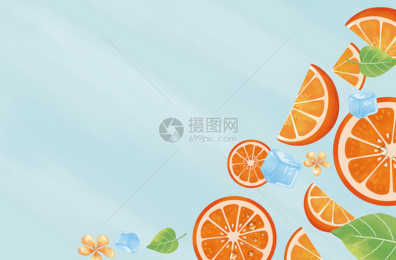 夏天橙子水果图片