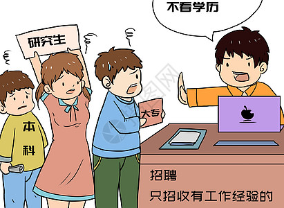 招聘会漫画图片