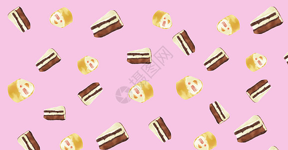 餐饮美食巧克力蛋糕插画背景图片