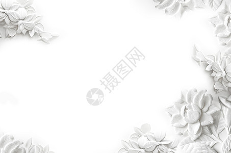 白色雕花空白背景图片