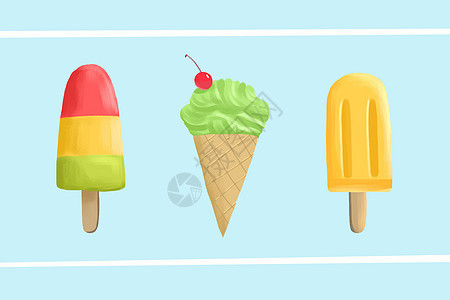 夏日冰淇淋素材图片
