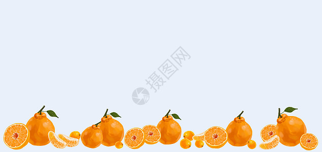 丑橘橘子鲜果边框高清图片