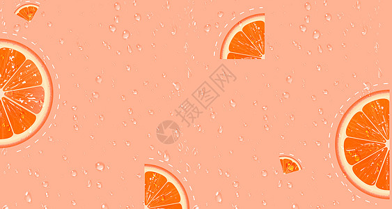 清凉一夏清凉橙子背景设计图片