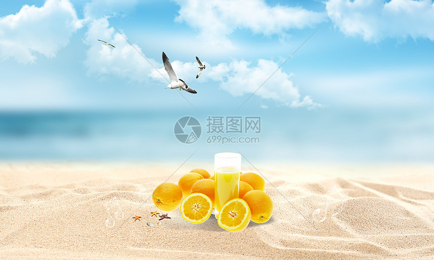 夏日沙滩背景图片